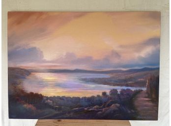 'Hudson River Valley' R. Hendricks Oil On Canvas Painting $950 Gallery Price