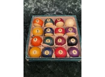 Full Set Of Vintage Billiard, Pool Balls - Callenelle - Made In Belgium