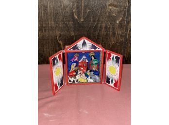 Colorful Handcrafted Mexican Miniature Nativity Display