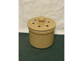 Large Stoneware Kitchen Garlic Storage Jar