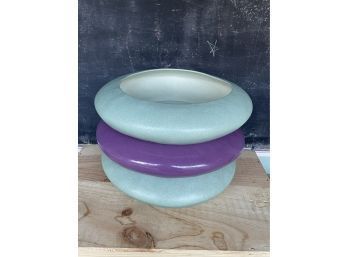 Set Of 3 Round Ceramic Planters, Flower Pots - Great For Cacti, Succulents