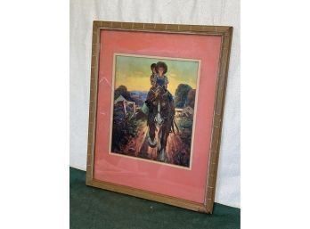 'Home From The Fields' Vintage Framed Prints - Kids On Horse
