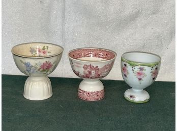 Lot Of 3 Antique China Egg Cups