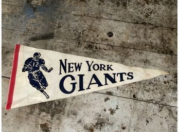 White New York Giants Football Pennant