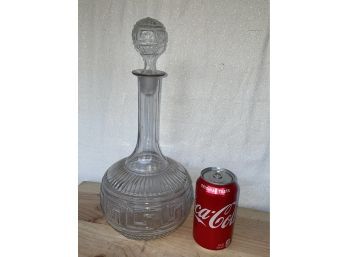 Vintage Mold Blown Glass Decanter With Stopper