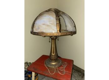 Gorgeous Antique Stained Glass Shade Lamp - PROJECT PIECE