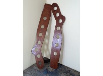 Pair Of Nice Antique Wood Stocking Stretchers, Sock Forms