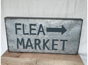 FLEA MARKET Stamped Metal Sign
