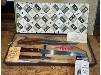 Mid-Century Robeson Cutlery Knife Set With Magnetic Holder - Vintage