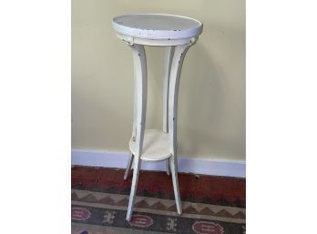 3 Feet Tall White Wood Plant Stand - Vintage
