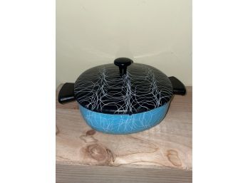 Vintage Blue Mid-Century Pot 'Serendipity' Spaghetti Enamel Cookware