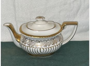Georgian Gibsons Teapot - Made In England - White & Gold