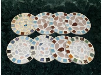 Set Of 8 Vintage Mosaic Coasters