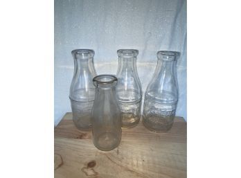 (4) Vintage Milk Bottles - Sheffield Quart & Pint