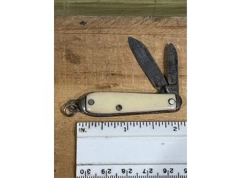 Small 2-Blade Watch Fob Pocket Knife - Antique