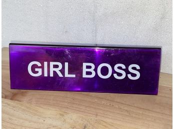 Purple GIRL BOSS Desk Sign