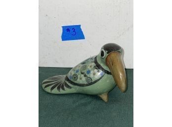 Vintage Painted Terracotta Bird - Made In Mexico #3