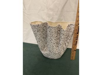Mid-Century Scallop Shell Style Large Art Pottery Vase