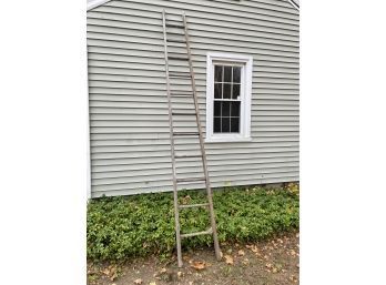 Vintage 12 Foot Wood Rung Ladder - Cool Rustic Farm, Country Home Decor