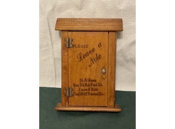 'Leave A Note' Mid Century - Cute Little Wooden House With Door Note Holder