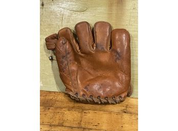 Vintage Leather Baseball Glove, Mitt