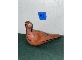 Vintage Painted Terracotta Bird - Made In Mexico #1
