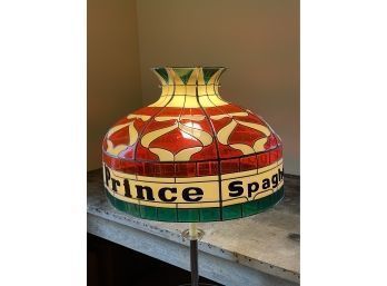 Super Cool Prince Spaghetti Leaded Stained Glass Restaurant Lamp Shade - Vintage Advertising