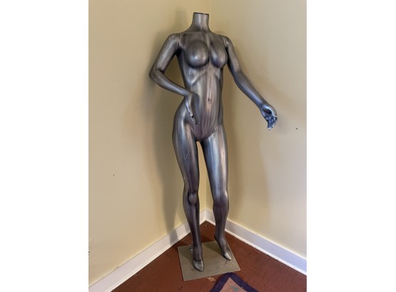 Awesome Super Sexy Silver Lady Mannequin - Vintage - Poseable Arms