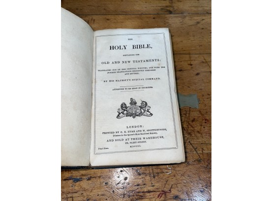 1850 Antique Holy Bible - London, England NICE