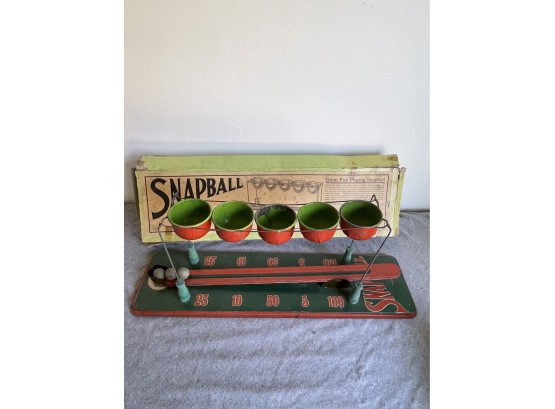 'Snap-ball' RARE Antique 1920s Game - Tin Litho - Brooklyn, NY Complete With Box