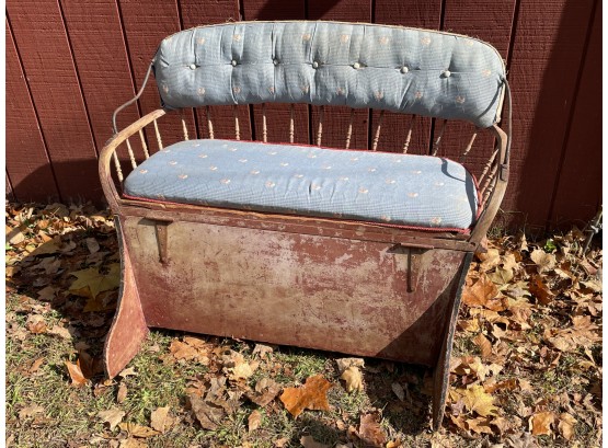 Amazing Antique Carriage Seat, Bench With Storage Underneath