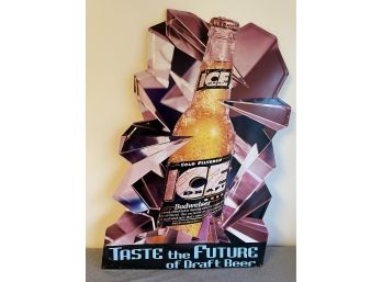 Budweiser ICE DRAFT Beer Metal Advertising Sign