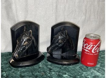 Pair Of Wooden Horse Head Bookends