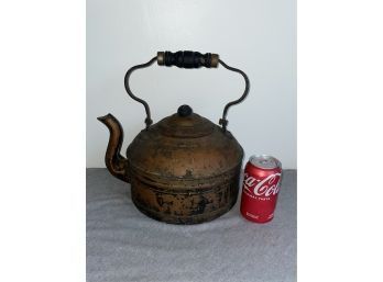 Large Copper Tone Antique Kettle - Marked 'Rome'