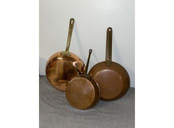Set Of 3 Copper Pans