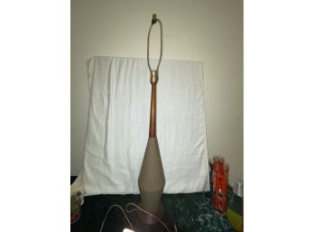 Vintage Mid-Century Table Lamp - Wood & Ceramic