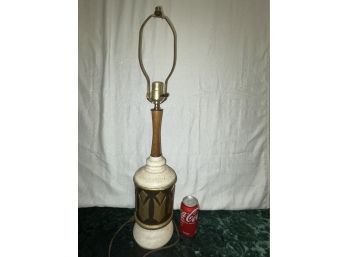 Vintage Wood & Pottery Mid-Century Lamp