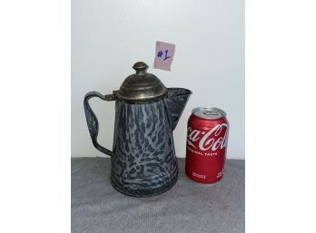 Vintage Graniteware Enamel Coffee Pot #1