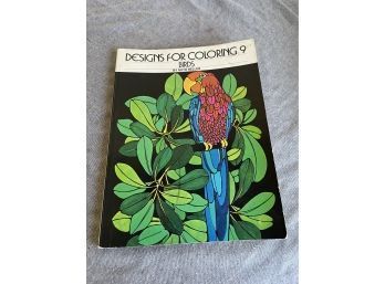 BIRDS Designs For Coloring 1979 Vintage Coloring Book - Unused