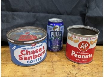 Vintage Chase & Sanborn Coffee And A&P Peanuts Tins