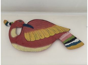 Colorful Carved Wood Asian Bird - Peacock Style COOL