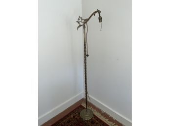 Antique Tapered Twisted Brass Floor Lamp