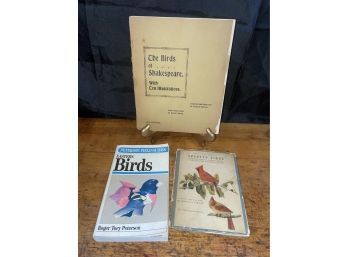 Lot Of 3 Vintage Bird Books - Audubon, Peterson, Bird Of Shakespeare
