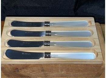 Lorena Cheese Spreader Knives - Set Of 4 - Faux Mother Of Pearl