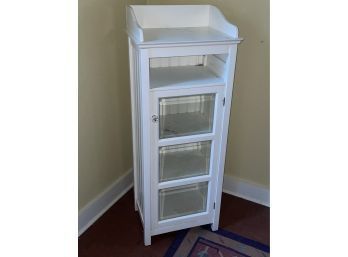 Glass Front Bathroom Storage Cabinet With Shelves