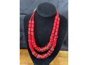 Chunky Red Beads Double Strand Necklace - Chico's