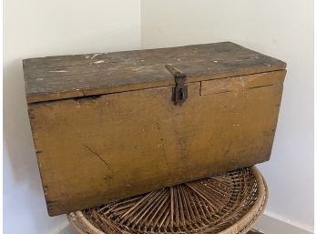 Antiques Refitted Tool Trunk With Hasp - Butterscotch Paint