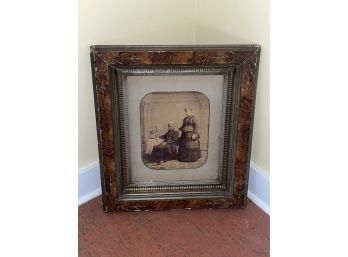 Large Antique Photo Of Couple In Great Old Frame