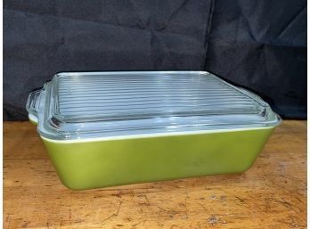 Vintage Large (503) Green Pyrex Refrigerator Dish From Verde Set With Lid