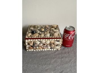 Vintage Shell Jewelry Box, Trinket Box
